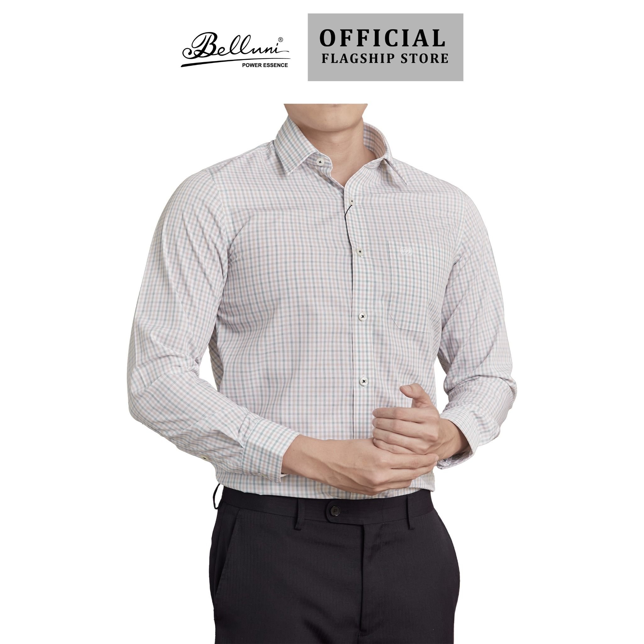  Áo sơ mi nam tay dài cao cấp BELLUNI vải sợi tre - ABD.BP.BE 189 BR6 