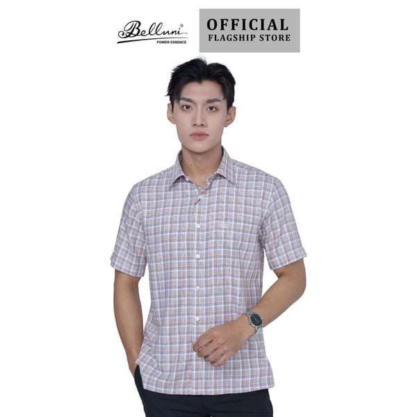  Áo sơ mi nam ngắn tay cao cấp BELLUNI vải sợi tre - ABN.BP.BE 298 