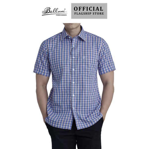  Áo sơ mi nam ngắn tay BELLUNI vải sợi dừa - ABN.CCP.BE 268 