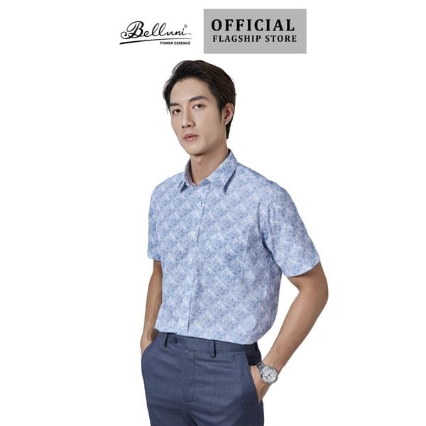  Áo Sơ mi nam ngắn tay cao cấp BELLUNI vải sợi lá - ABN.LP.BE 295 