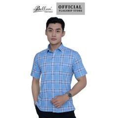  Áo sơ mi nam ngắn tay cao cấp BELLUNI vải sợi ngãi cứu - ABN.MGPS.BE 300 