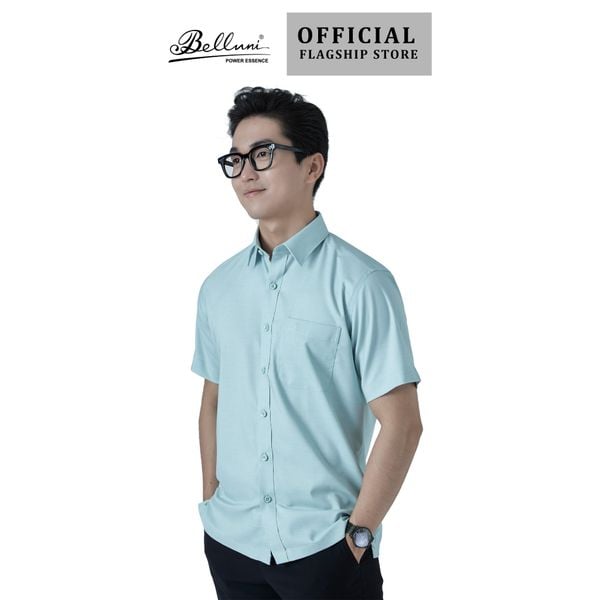  Áo sơ mi nam ngắn tay BELLUNI vải sợi sồi thoải mái thanh lịch - ABN.PML.BE 293 