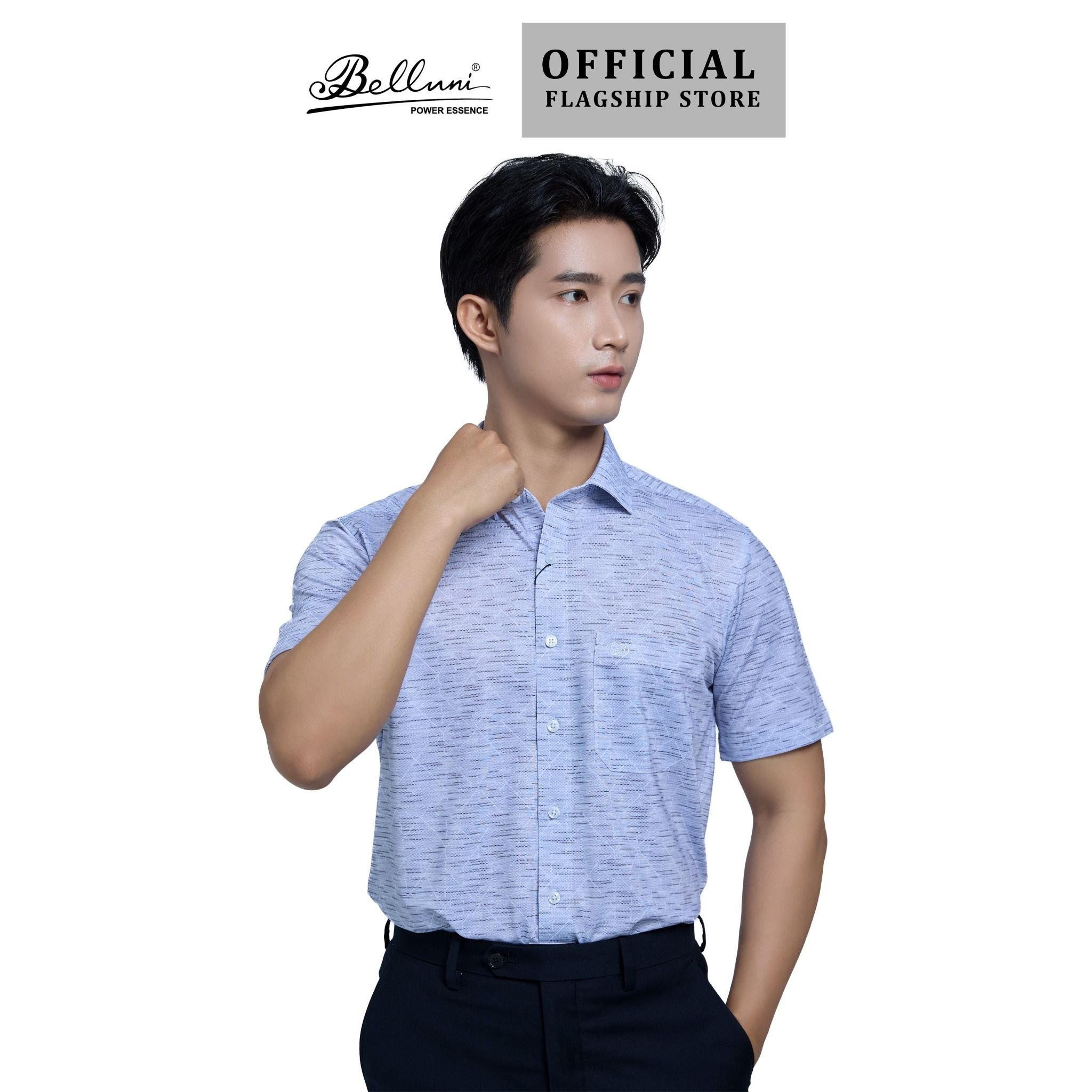  Áo sơ mi KNIT( sơ mi thun )  ngắn tay BELLUNI - ABN.PS.BE 309 