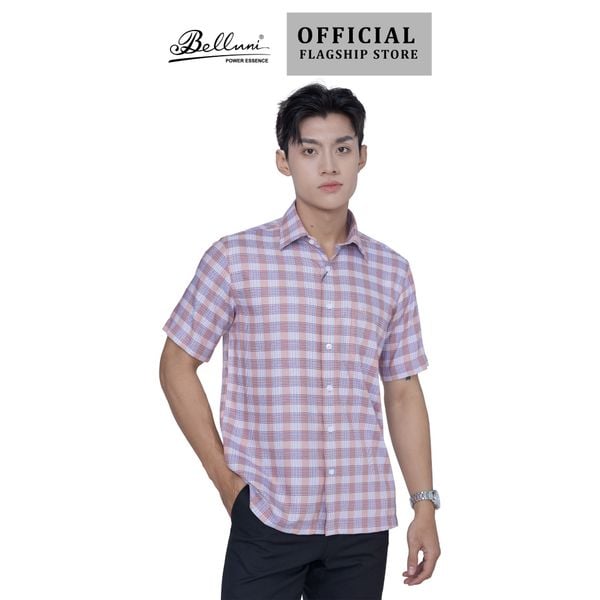  Áo sơ mi nam ngắn tay cao cấp BELLUNI vải sợi tre - ABN.BP.BE 298 