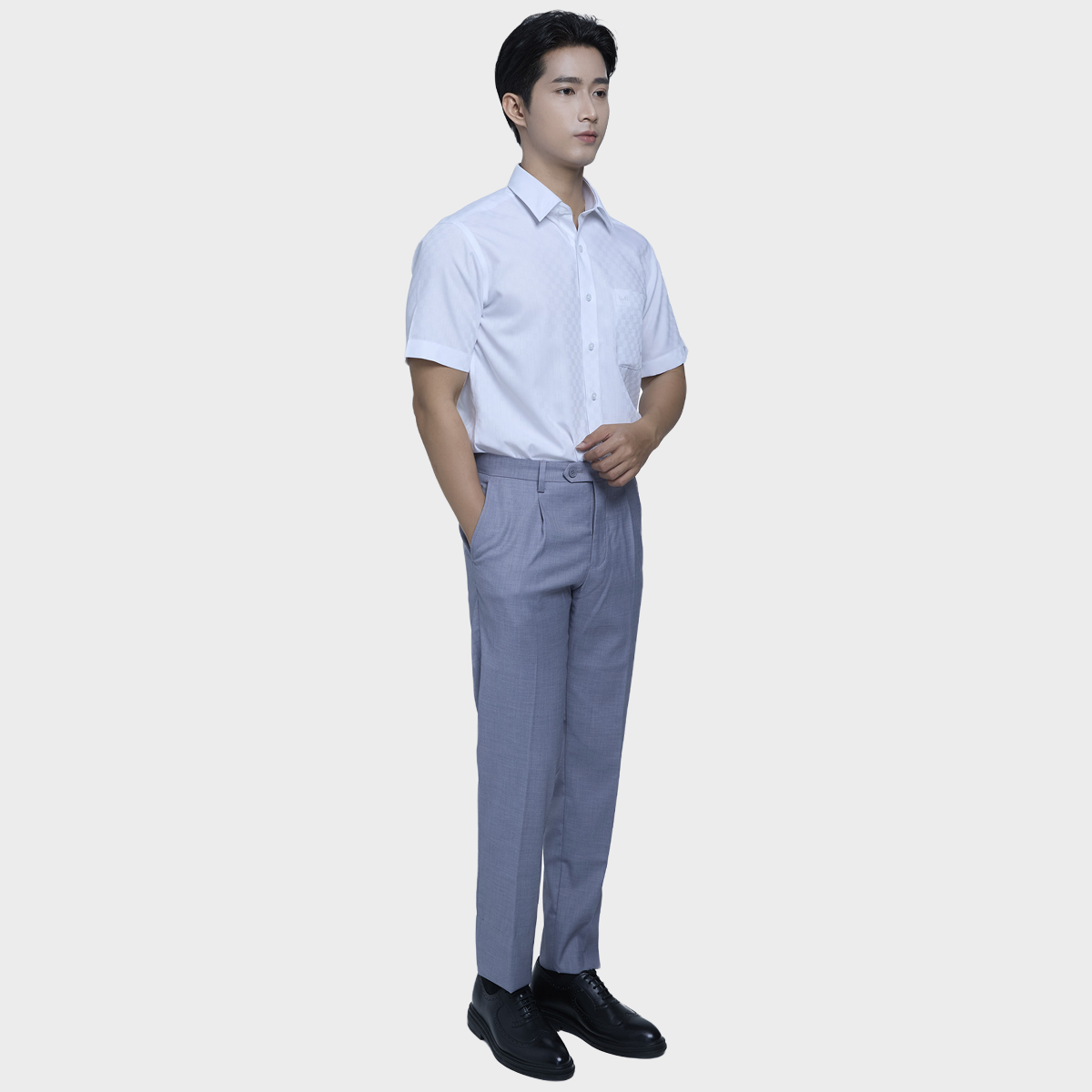  Áo Sơ mi nam ngắn tay cao cấp BELLUNI vải sợi lá - ABN.LP.BE 310 