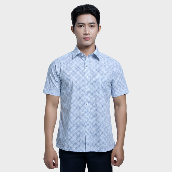  Áo Sơ mi nam ngắn tay cao cấp BELLUNI vải sợi lá - ABN.LP.BE 308 