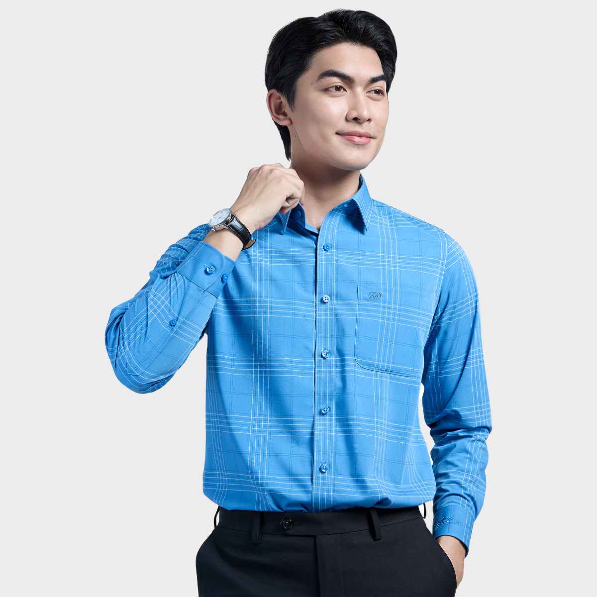  Áo sơ mi nam dài tay cao cấp BELLUNI vải sợi ngãi cứu - ABD.MGPS.BE 210 