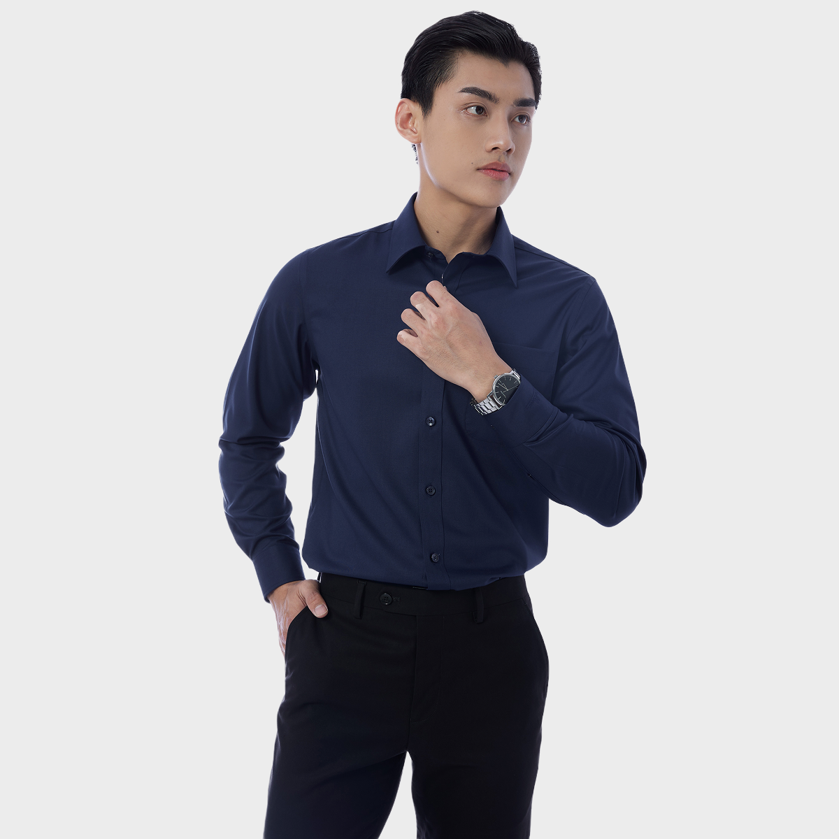  Áo sơ mi nam dài tay BELLUNI vải sợi sồi thoải mái thanh lịch - ABD.PML.BE 203 