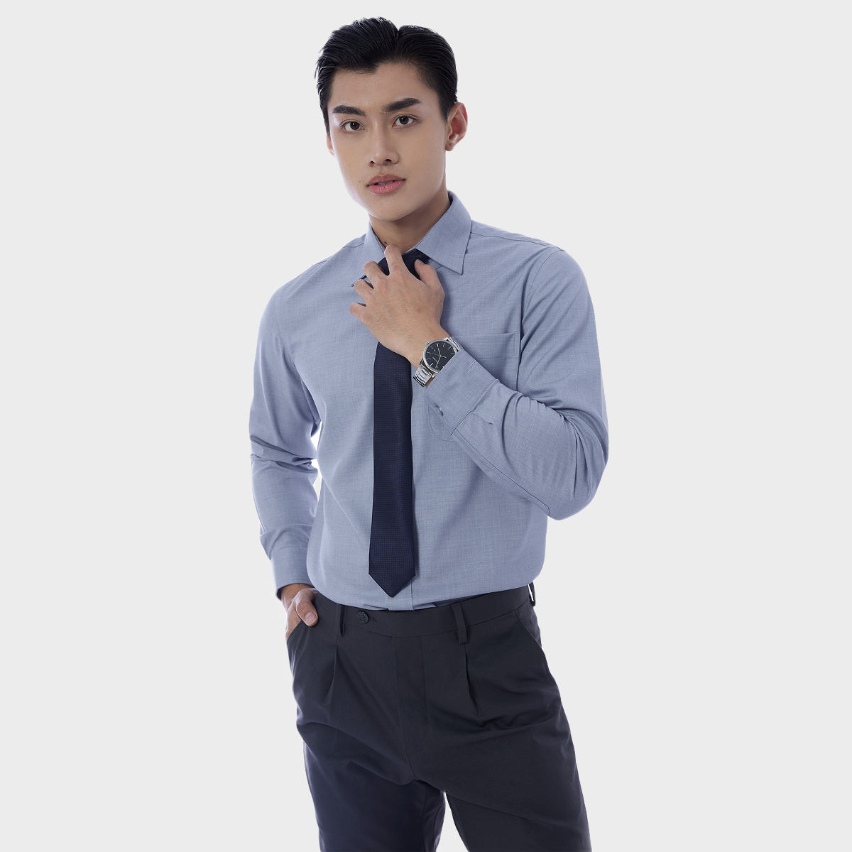  Áo sơ mi nam dài tay BELLUNI vải sợi sồi thoải mái thanh lịch - ABD.PML.BE 203 