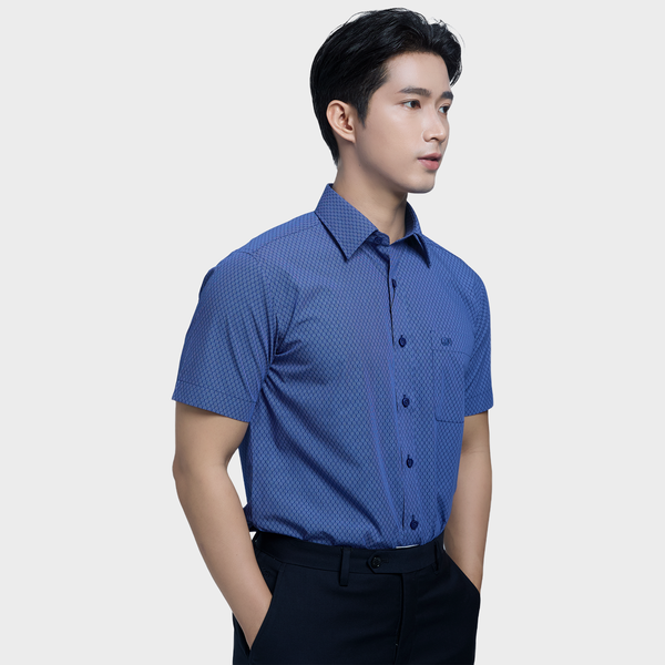  Áo Sơ Mi Nam Ngắn Tay Belluni Vải Sợi Lá Kháng Khuẩn Tự Nhiên - ABN.LP.BE 308 