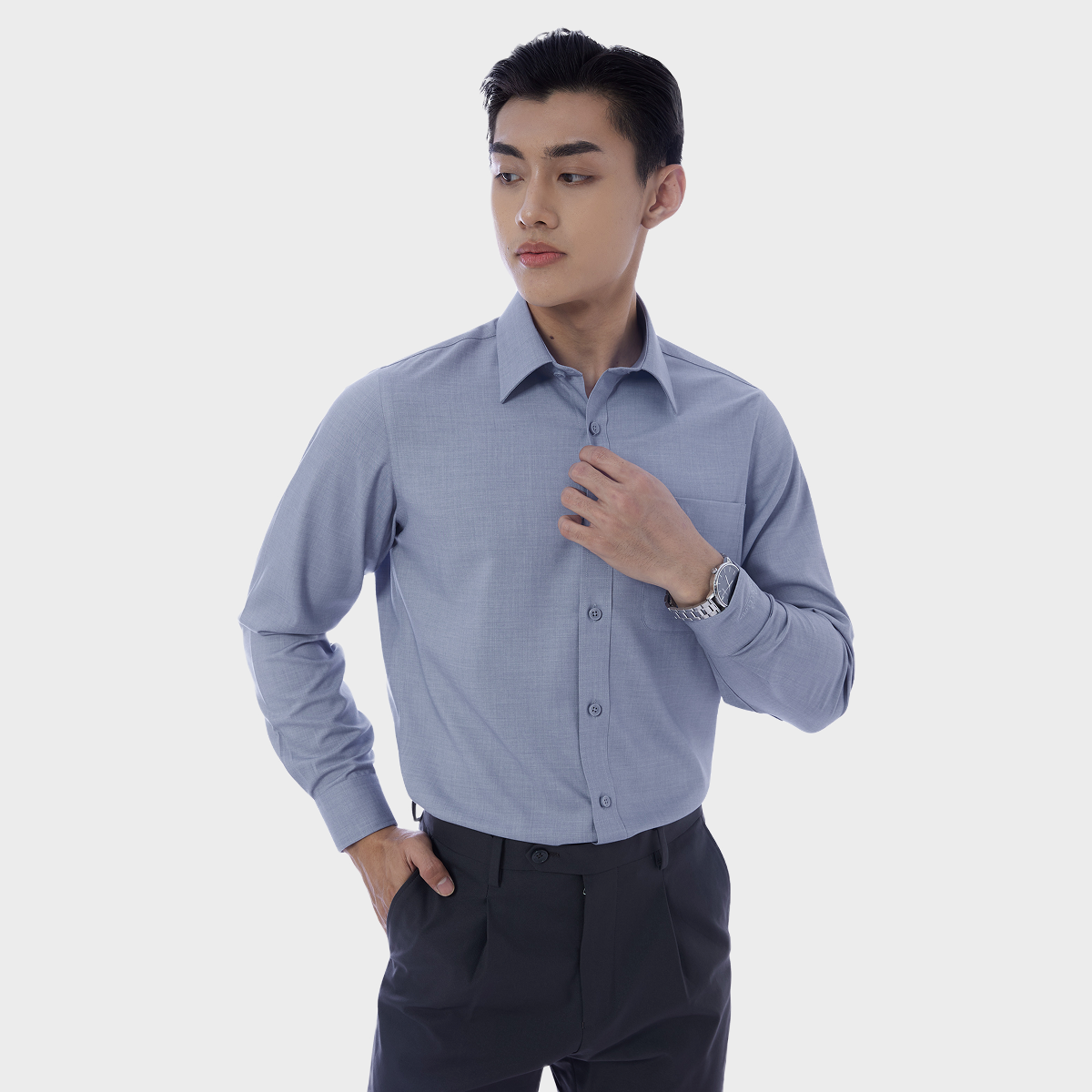  Áo sơ mi nam dài tay BELLUNI vải sợi sồi thoải mái thanh lịch - ABD.PML.BE 203 