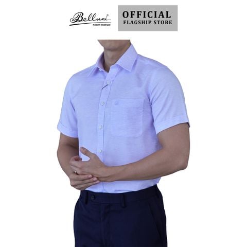 [New Arrival] Áo sơ mi nam ngắn tay cao cấp BELLUNI sợi Linen Tencel Melange - ABN.PBLT.BE 254 V5