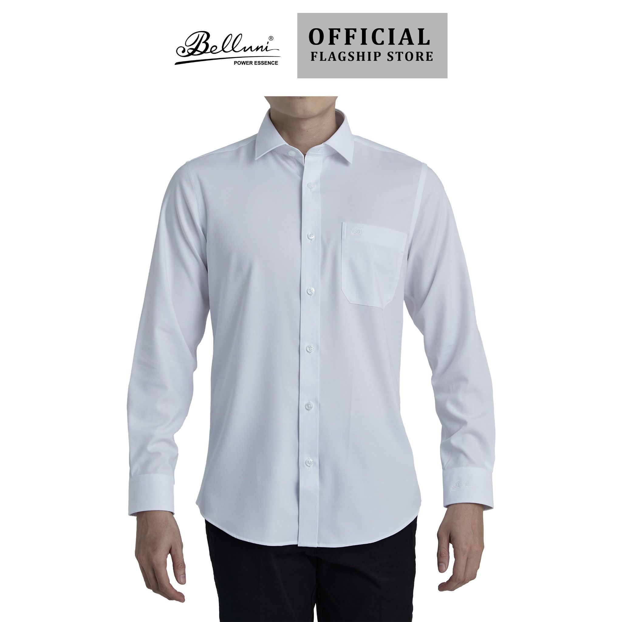  Áo sơ mi nam dài tay BELLUNI vải sợi sồi thoải mái thanh lịch - ABD.PML.BE 196 W 