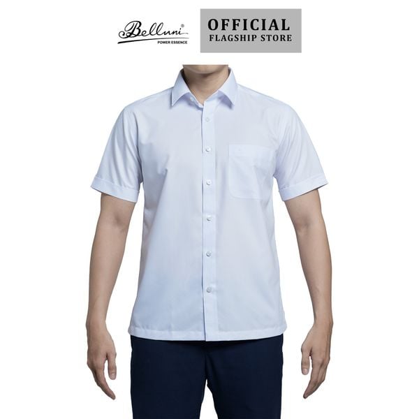  Áo sơ mi nam ngắn tay BELLUNI vải sợi sồi thoải mái thanh lịch - ABN.SPM.BE 288 W 