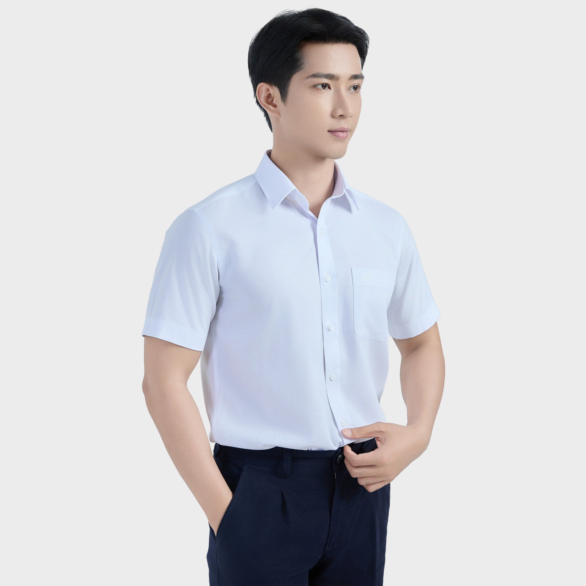  Áo sơ mi nam ngắn tay cao cấp BELLUNI vải sợi tre - ABN.BPS.BE 317 