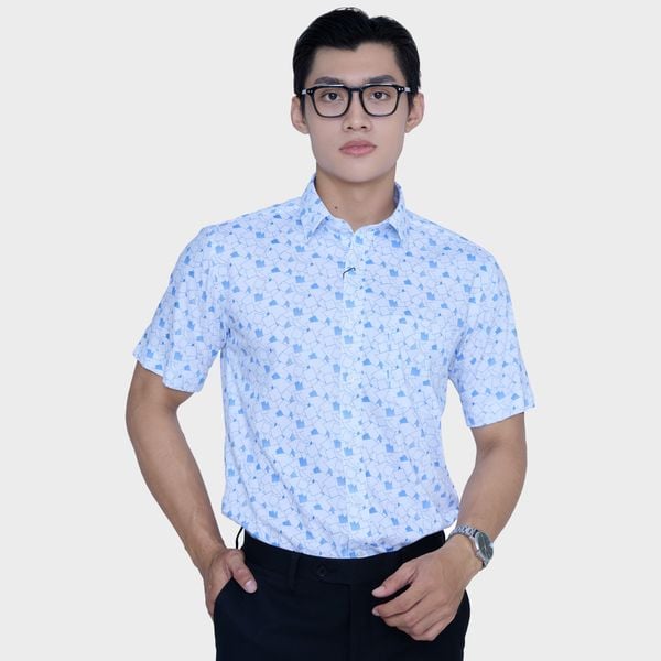 Áo sơ mi nam ngắn tay cao cấp BELLUNI vải sợi tre - ABN.BP.BE 297