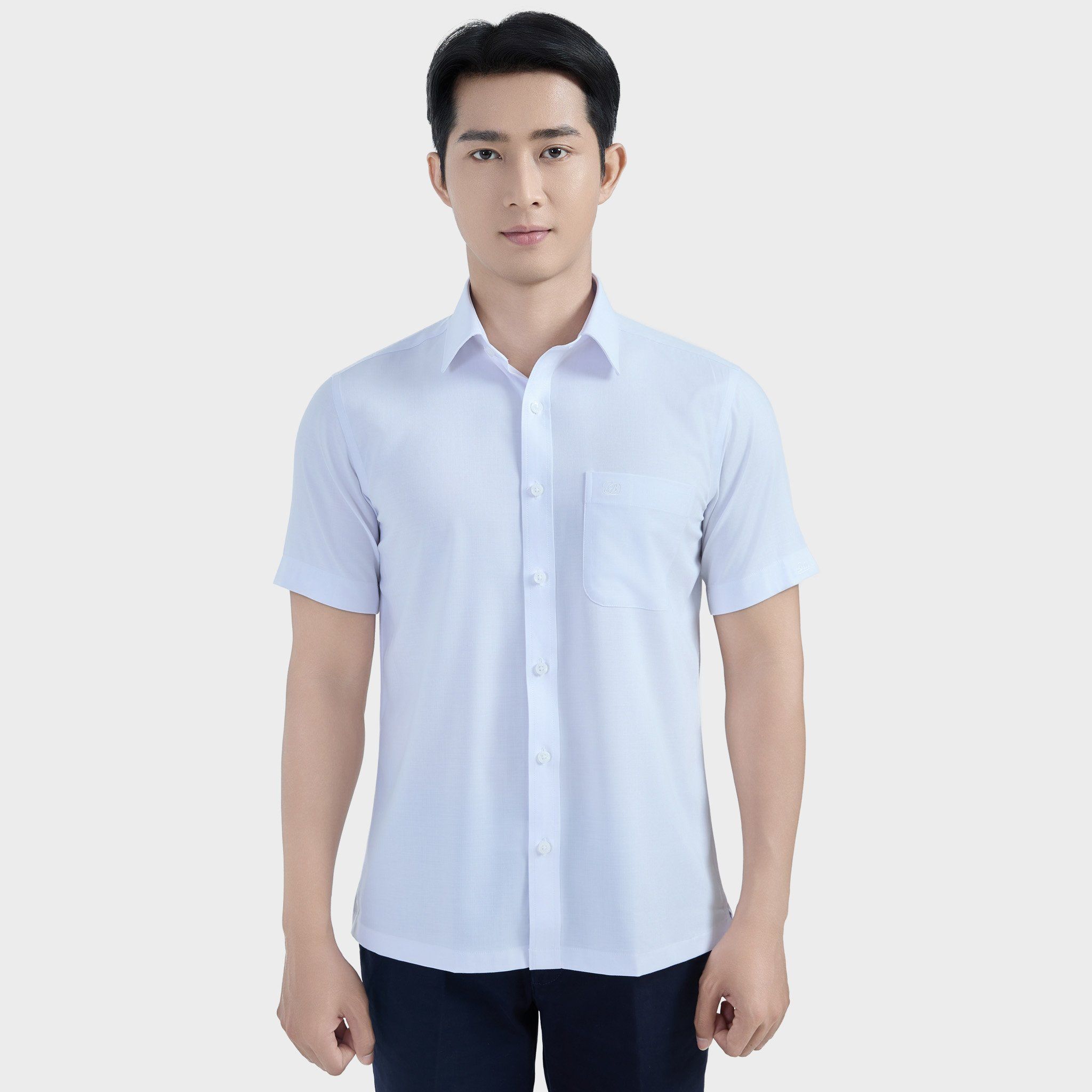  Áo sơ mi nam ngắn tay cao cấp BELLUNI vải sợi tre - ABN.BPS.BE 317 