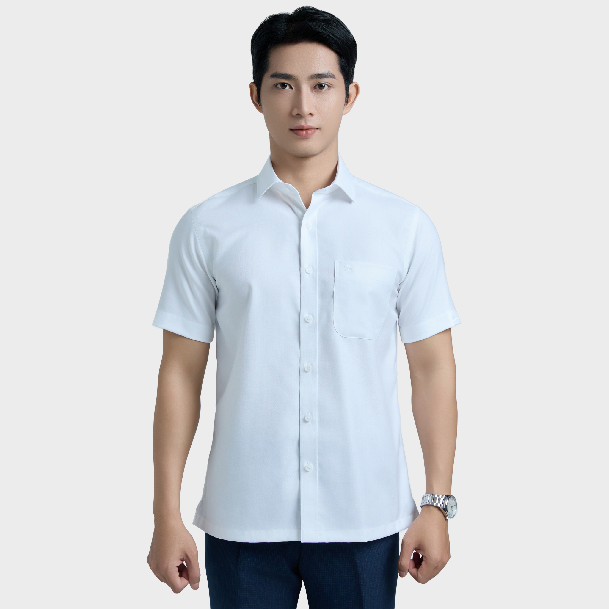  Áo sơ mi nam ngắn tay cotton cao cấp BELLUNI - ANL.CM.BE 7 