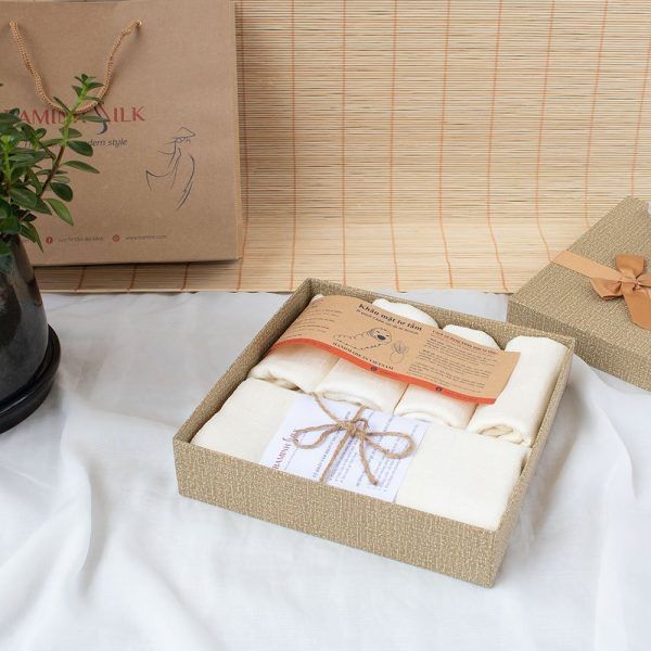  Set quà 009: Khăn Mặt, Khăn Tắm Tơ Tằm 