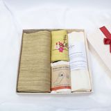  Set quà 013: khăn quàng, khăn tay tơ tằm thêu 