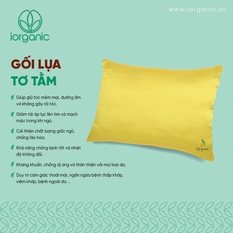  Gối lụa tơ tằm IORGANIC yellow 