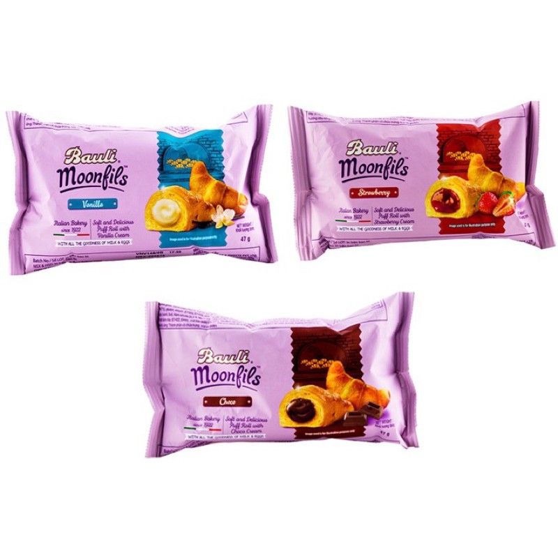  Bánh Croissant nhân mứt dâu Moonfils 45g 