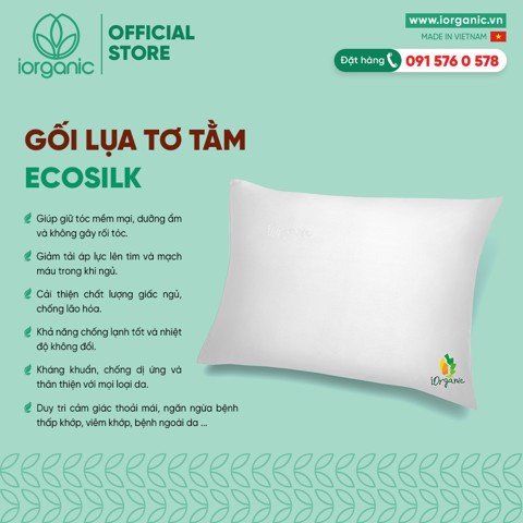  Gối lụa tơ tằm IORGANIC white 