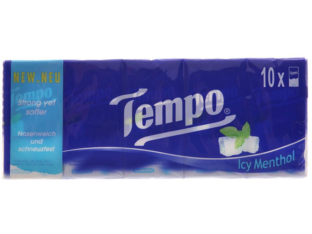  Khăn giấy Tempo Icy mentol  lốc 10 gói 