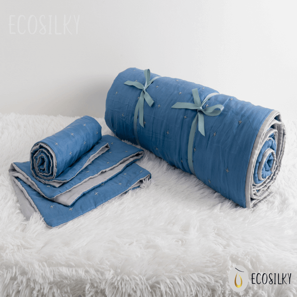  Chăn lụa khâu tay hoa thị 