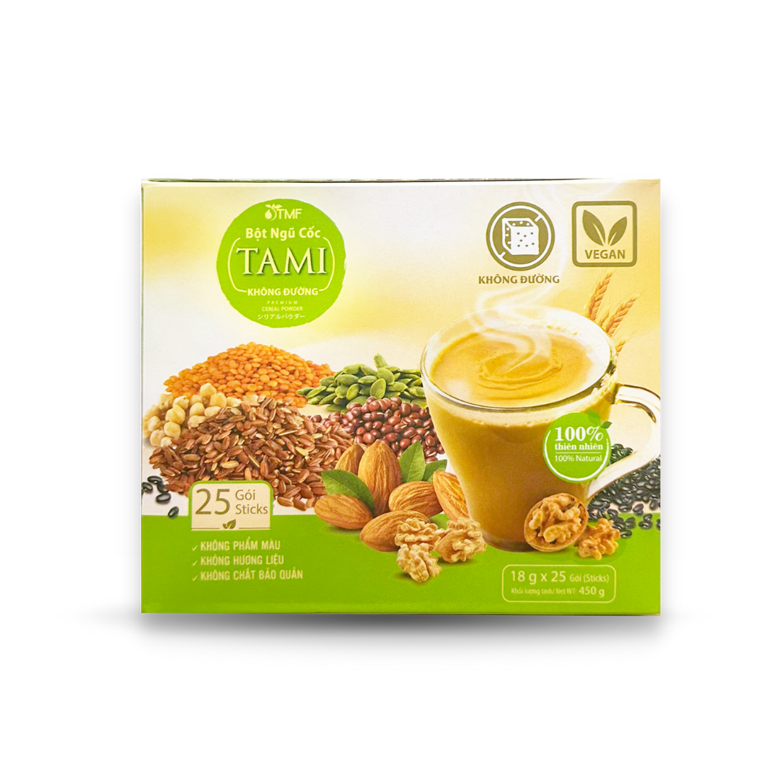  Bột ngũ cốc Tami không đường hộp 450g (18g x 25 gói) 