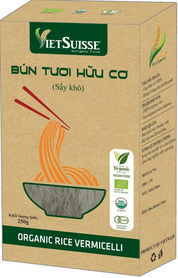  Bún Tươi Hữu Cơ Sấy Khô Hộp 250g Vietsuisse 