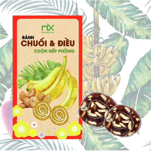  CHUỐI ĐIỀU CUỘN NẾP PHỒNG 80G ( 100G) - TP08056- NAM XANH 
