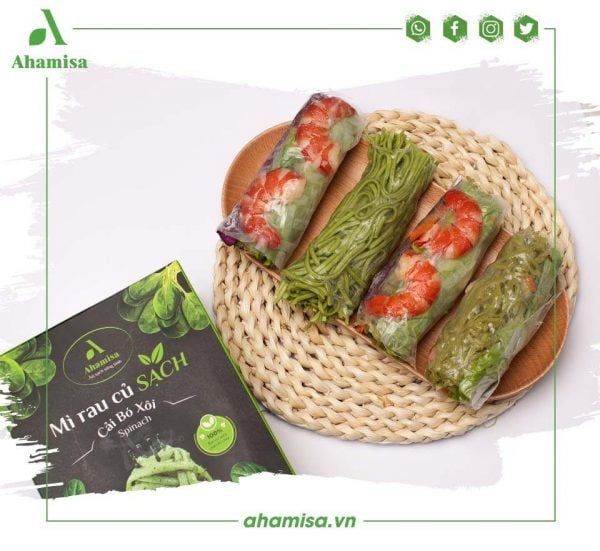  Mì rau củ sạch cải bó xôi Ahamisa hộp 240gr 