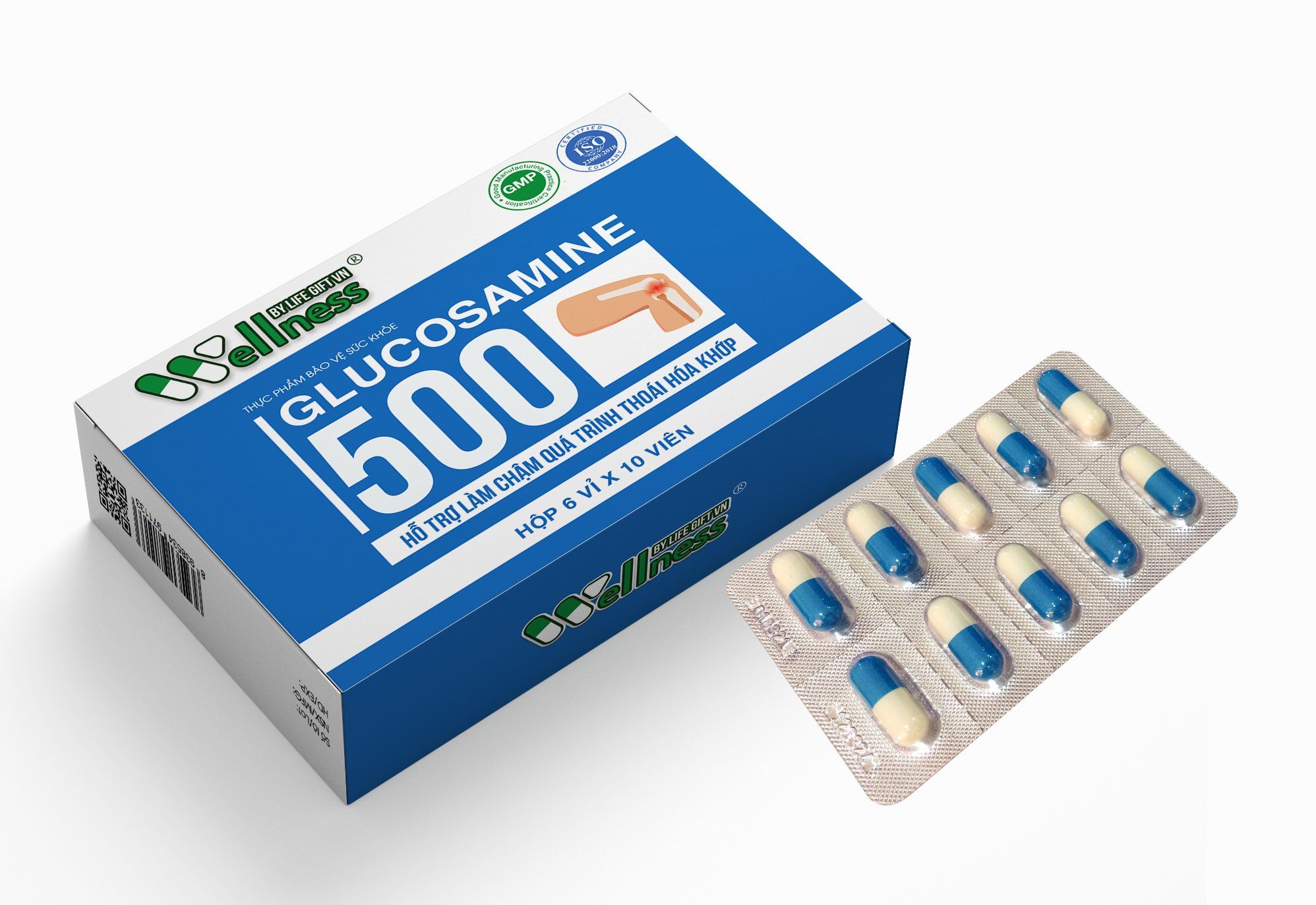 GLUCOSAMINE 500 hỗ trợ làm chậm quá trình thoái hóa khớp. 