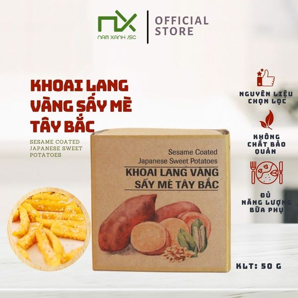  KHOAI LANG VÀNG SẤY MÈ TÂY BẮC 80G (100 G) - PHIÊN BẢN QUÀ TẶNG - TP08054 NAM XANH 
