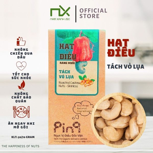  HẠT ĐIỀU RANG MUỐI TÁCH VỎ LỤA 50G - TP022486- NAM XANH 