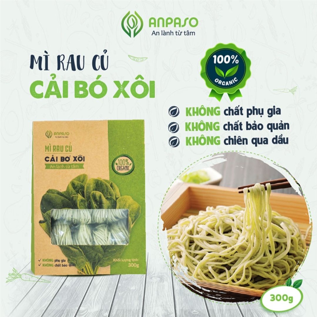  Mì củ cải đỏ và củ dền hữu cơ Anpaso 120g 