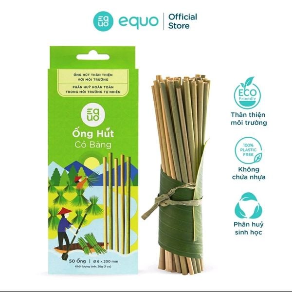  Ống hút cỏ bàng (hộp 50 ống) Equo 