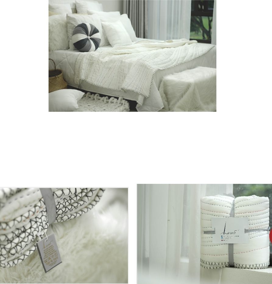  Chăn lụa tơ tằm bo viền màu trắng 