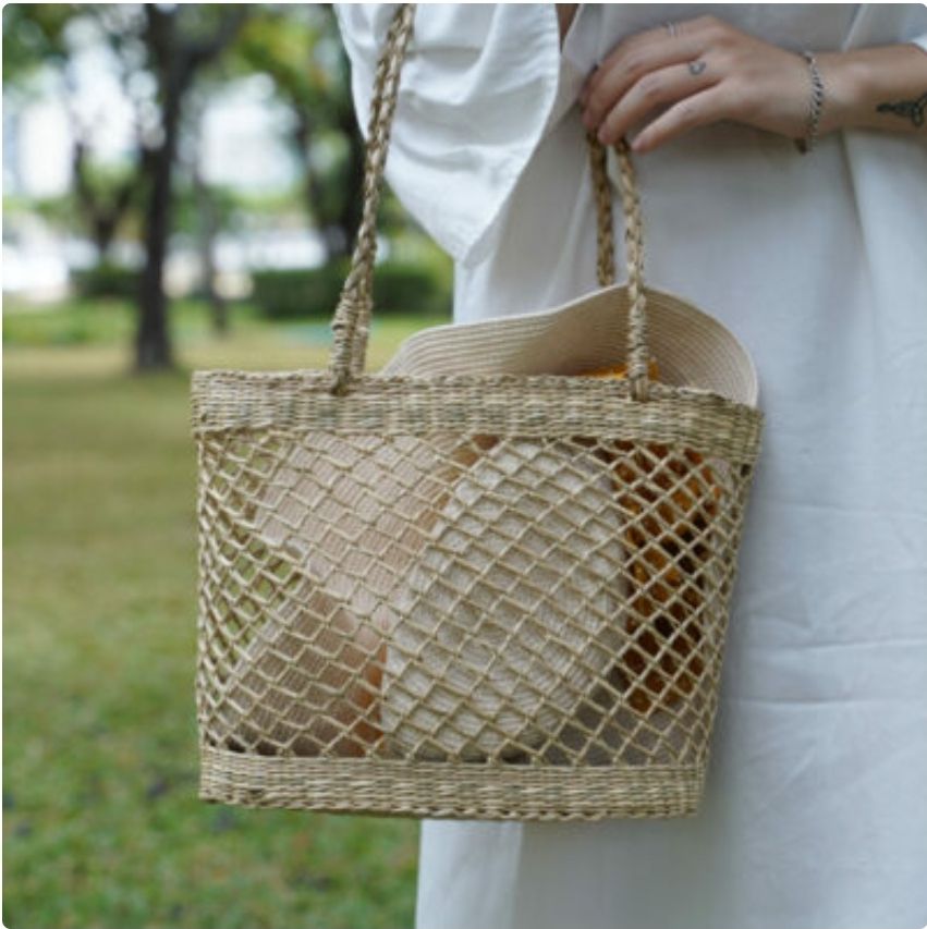  Túi cói có quai xách 