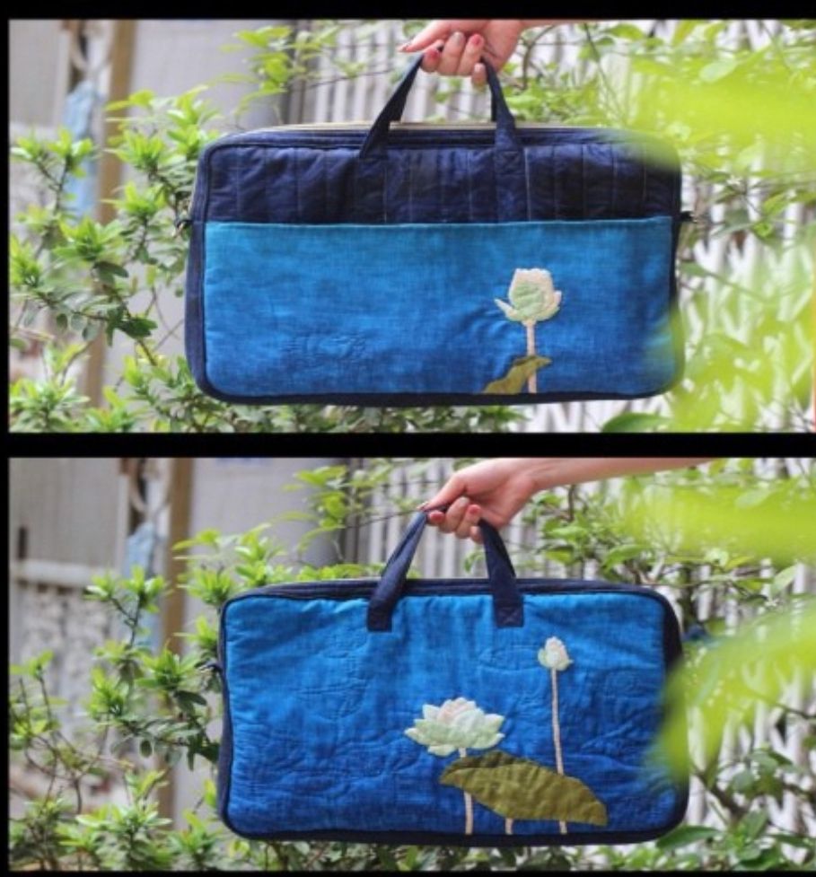  Túi quilt Ruva hoa sen laptop 13″ Và 15″ 