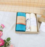  Set quà 057: Khăn quàng đũi xanh dịu dàng 