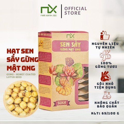  HẠT SEN SẤY GỪNG MẬT ONG NAM XANH 65G (100G) - TP27125 