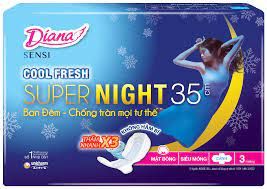  Băng vệ sinh Diana Sensi Cool Fresh super night ban đêm 35cm 