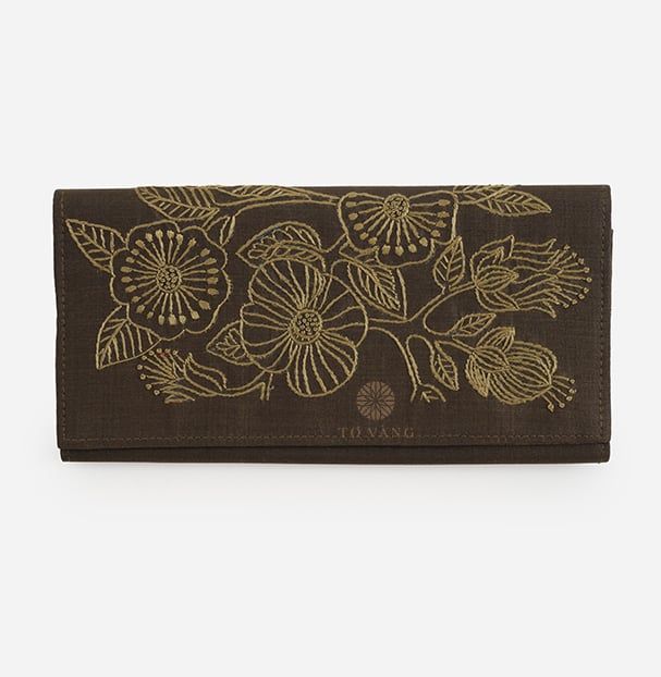  Ví Lụa Thêu Lướt Tơ Vàng 