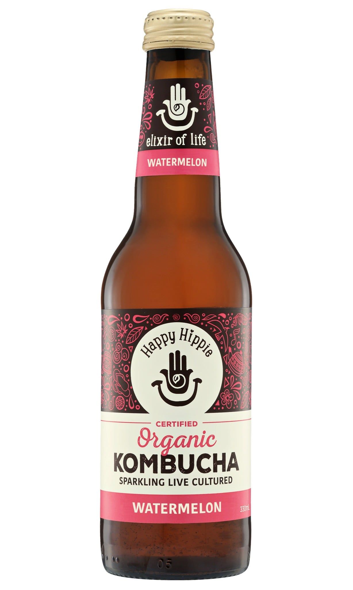  Trà Kombucha Organic Happy Hippie Vị Dưa Hấu 330 ml 