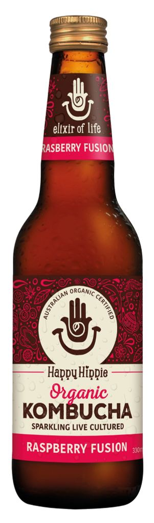  Trà Kombucha Organic Happy Hippie Vị Phúc Bồn Tử 330 ml 