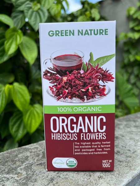  Hoa bụp giấm nguyên bông hữu cơ Green Nature hộp 100g 