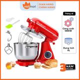  Máy nhào trộn bột Midimori 1800W, thân khung thép, cối inox 6 lít 