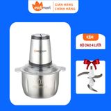  Máy Xay Thịt Cối Inox 3 Lít Midimori (800W) -  Tặng Kèm 1 Bộ Lưỡi Dao (4 Lưỡi) Dự Phòng - Hàng Chính Hãng 